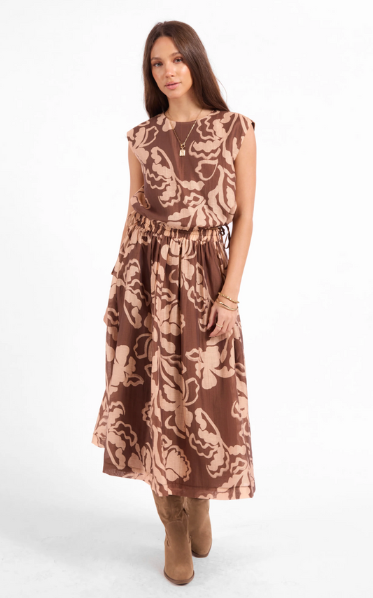 RUSTIC CHARM MIDI SKIRT