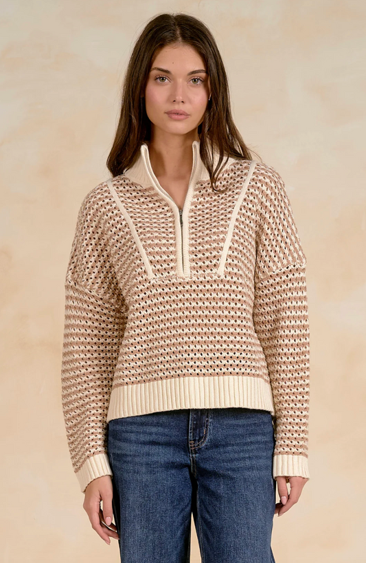 QUARTER ZIP SWEATER