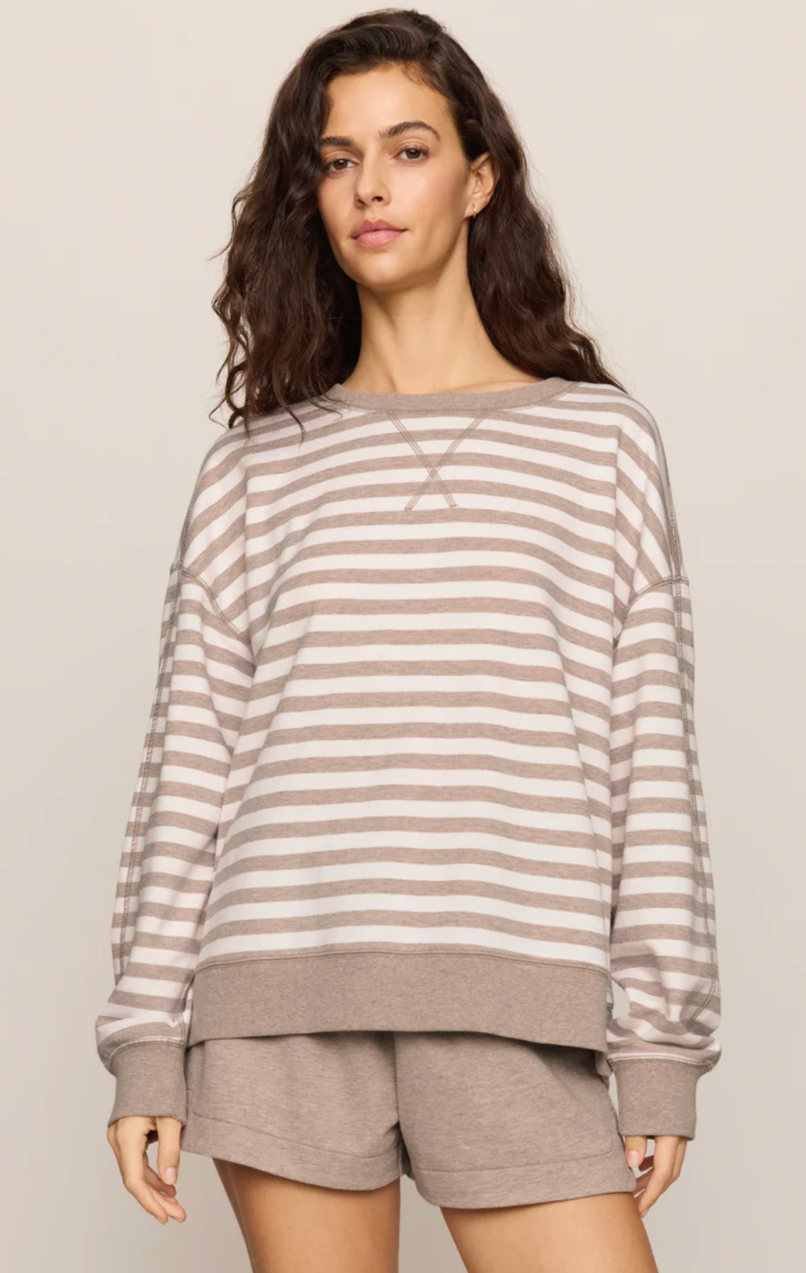 EVERYDAY FRENCH TERRY STRIPED CREW