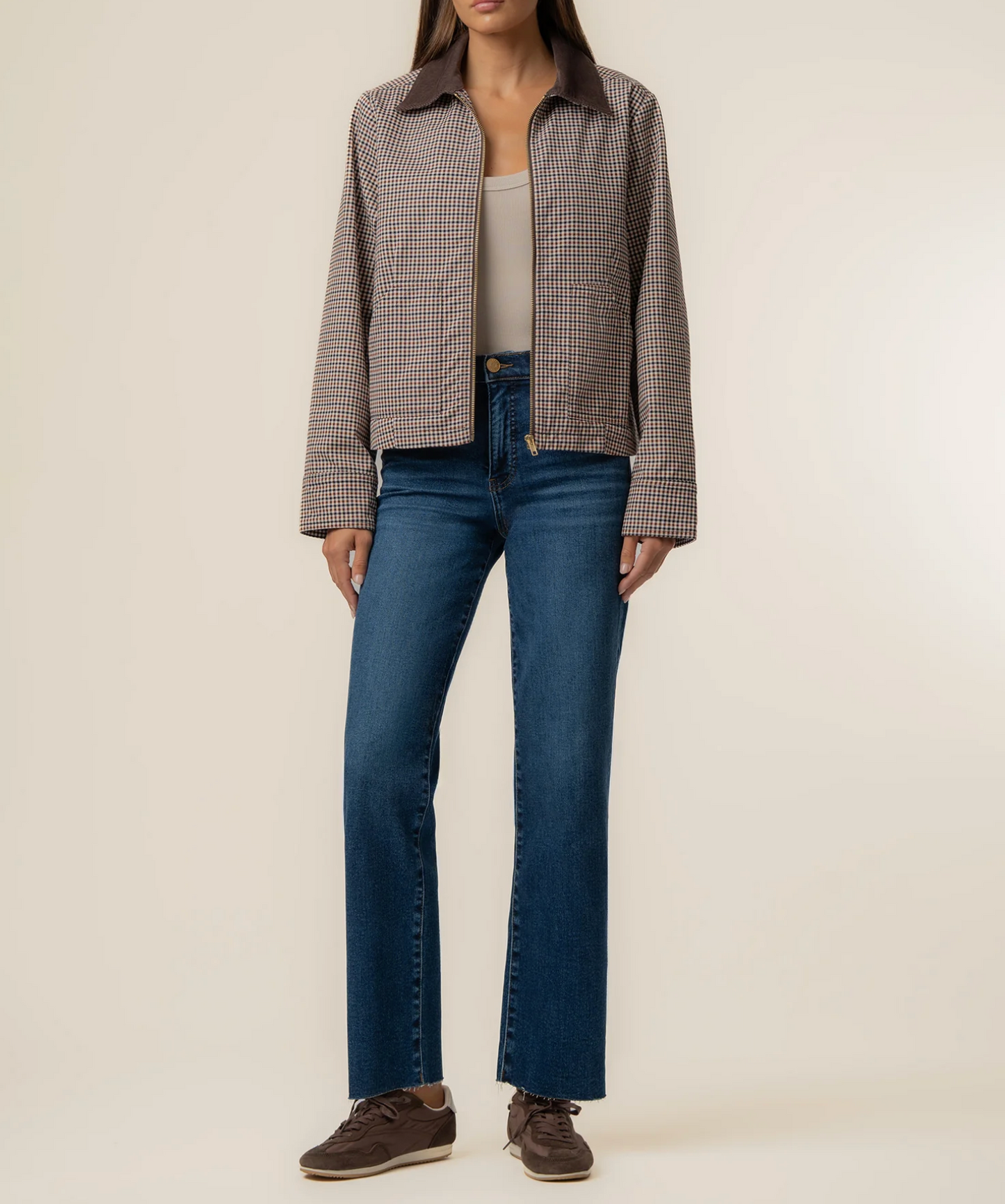NATALIA TWILL PLAID JACKET