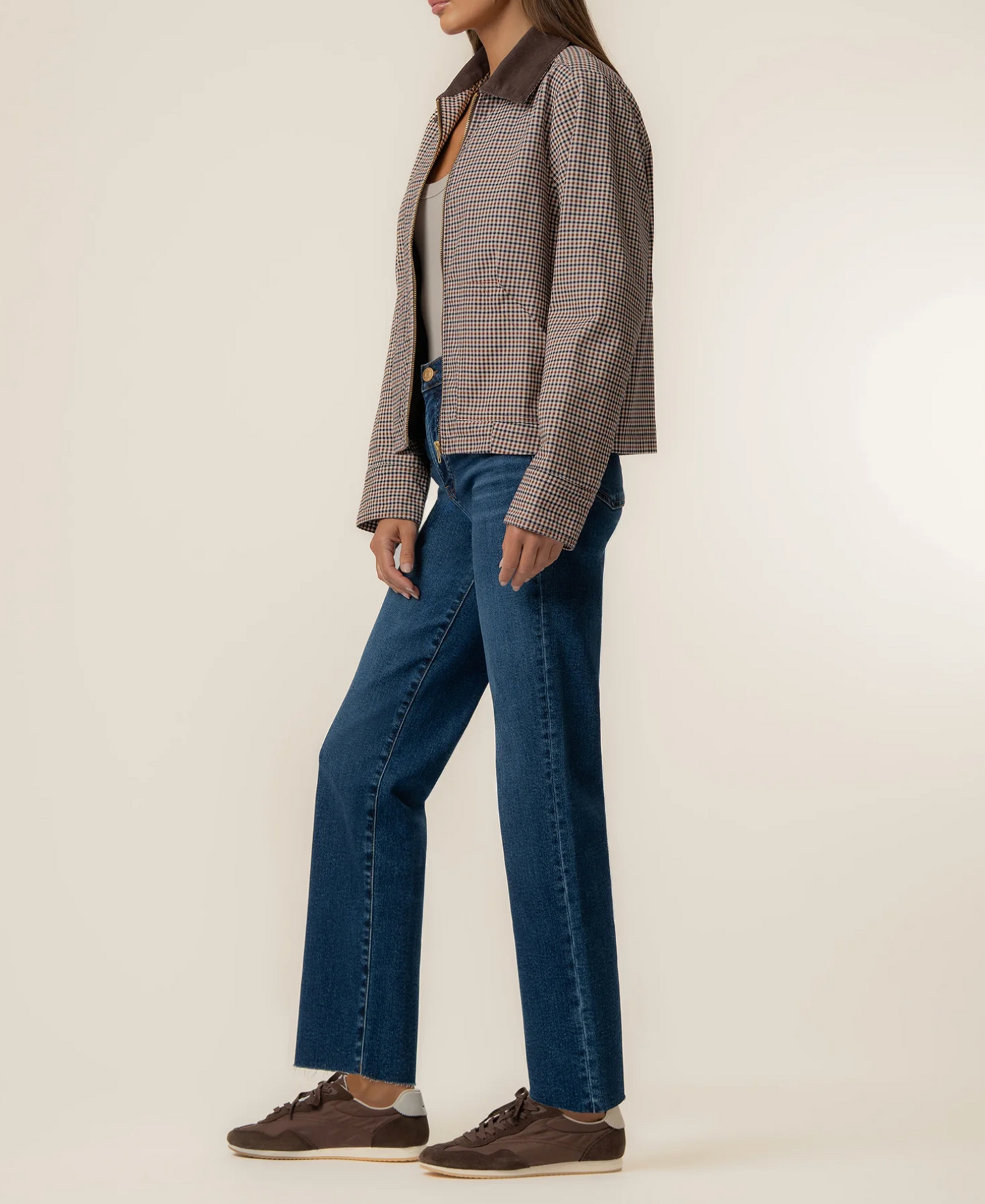 NATALIA TWILL PLAID JACKET