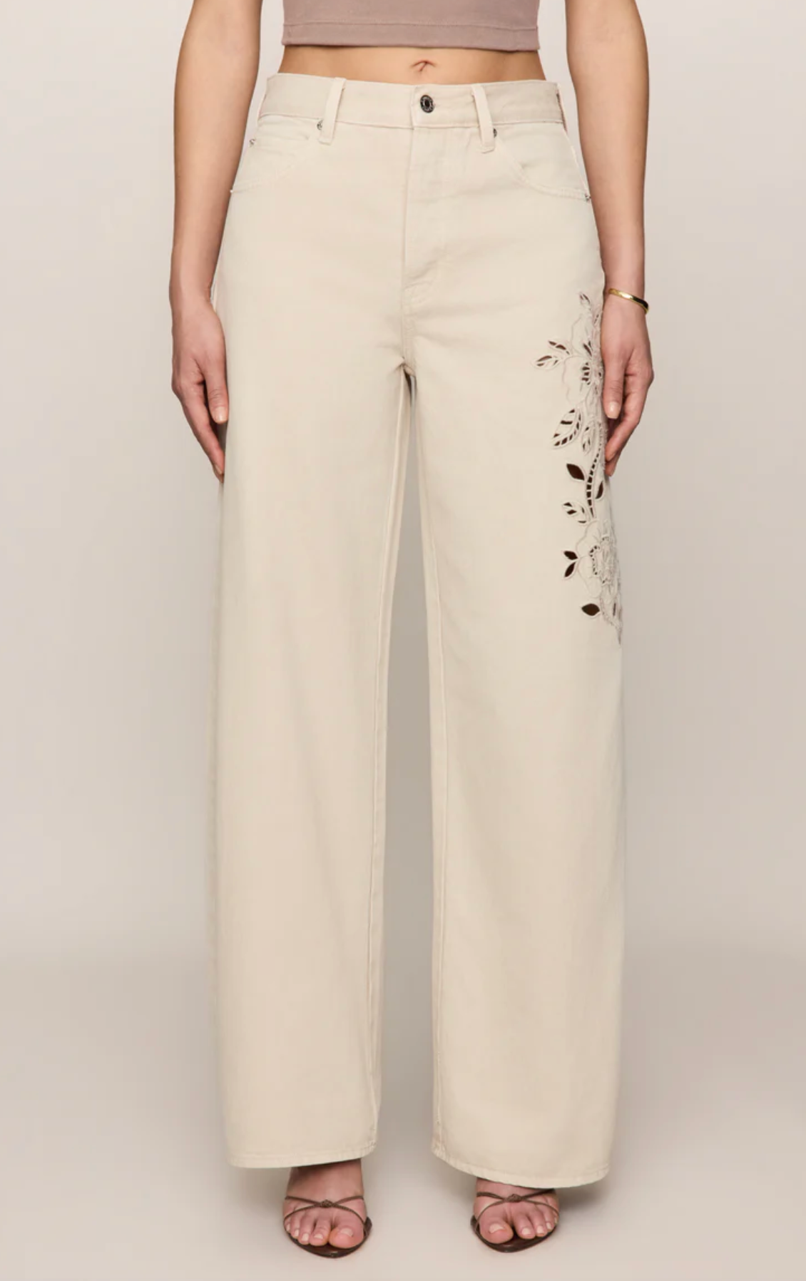 THE SHOW OFF DENIM HIGH RISE BOWED
