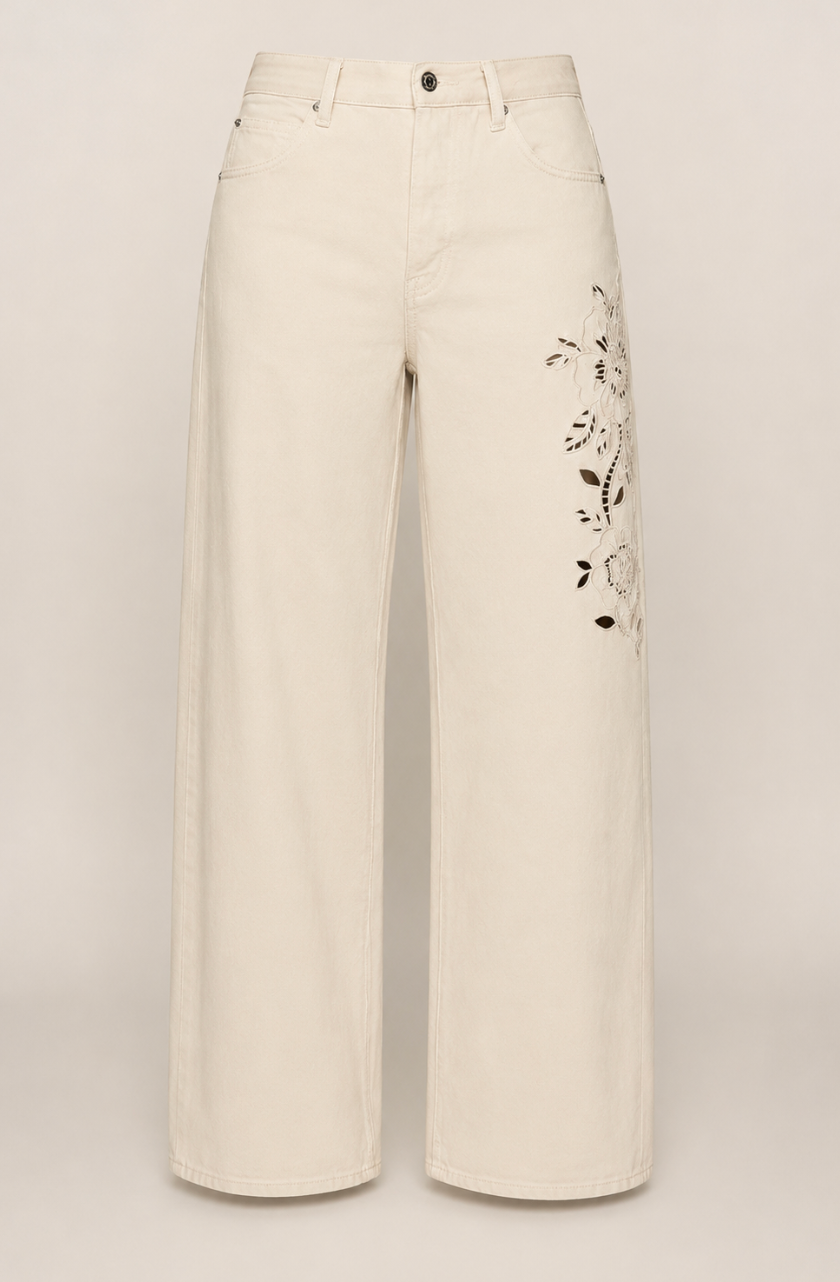 THE SHOW OFF DENIM HIGH RISE BOWED