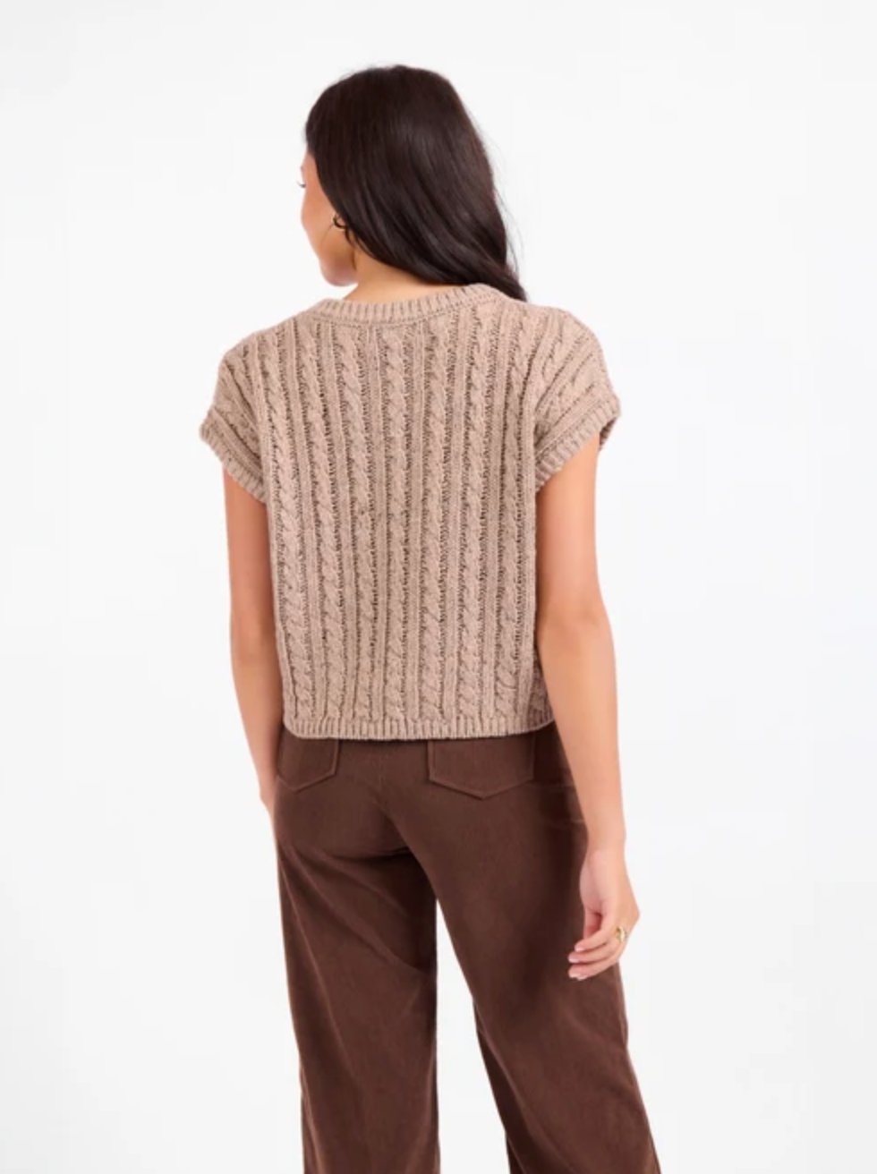 EFFORTLESS CABLE KNIT SWEATER TANK