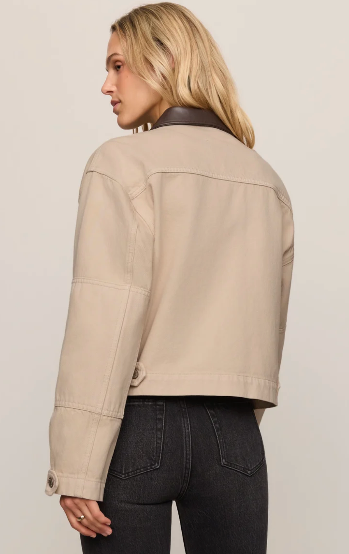 REY CROPPED DENIM CHORE JACKET