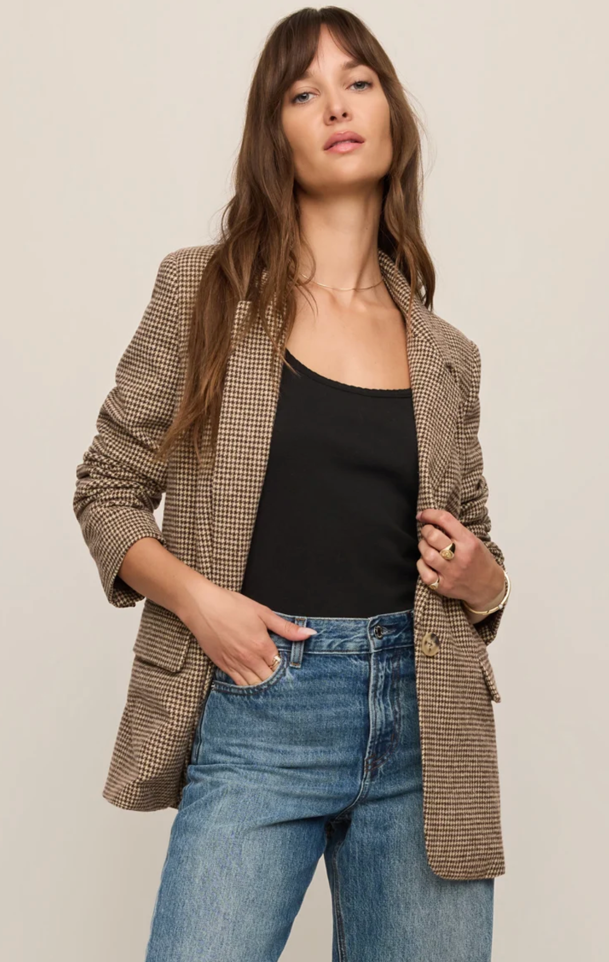 EVAN HOUNDSTOOTH BLAZER