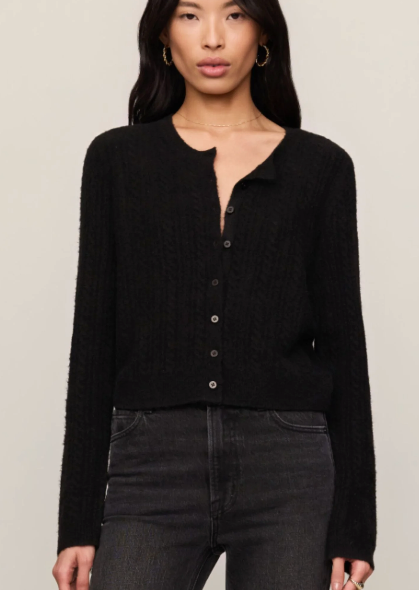 MEDINA CABLE POINTELLE CARDIGAN