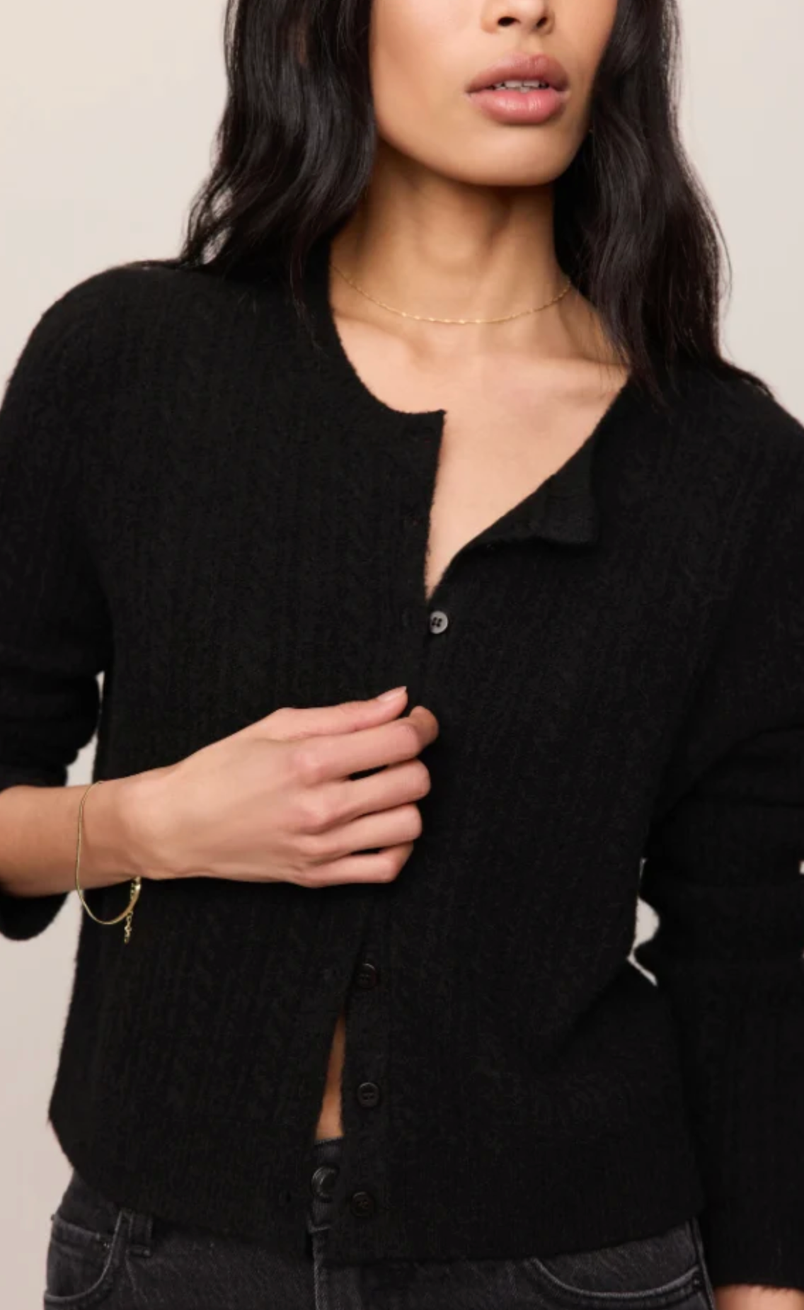 MEDINA CABLE POINTELLE CARDIGAN
