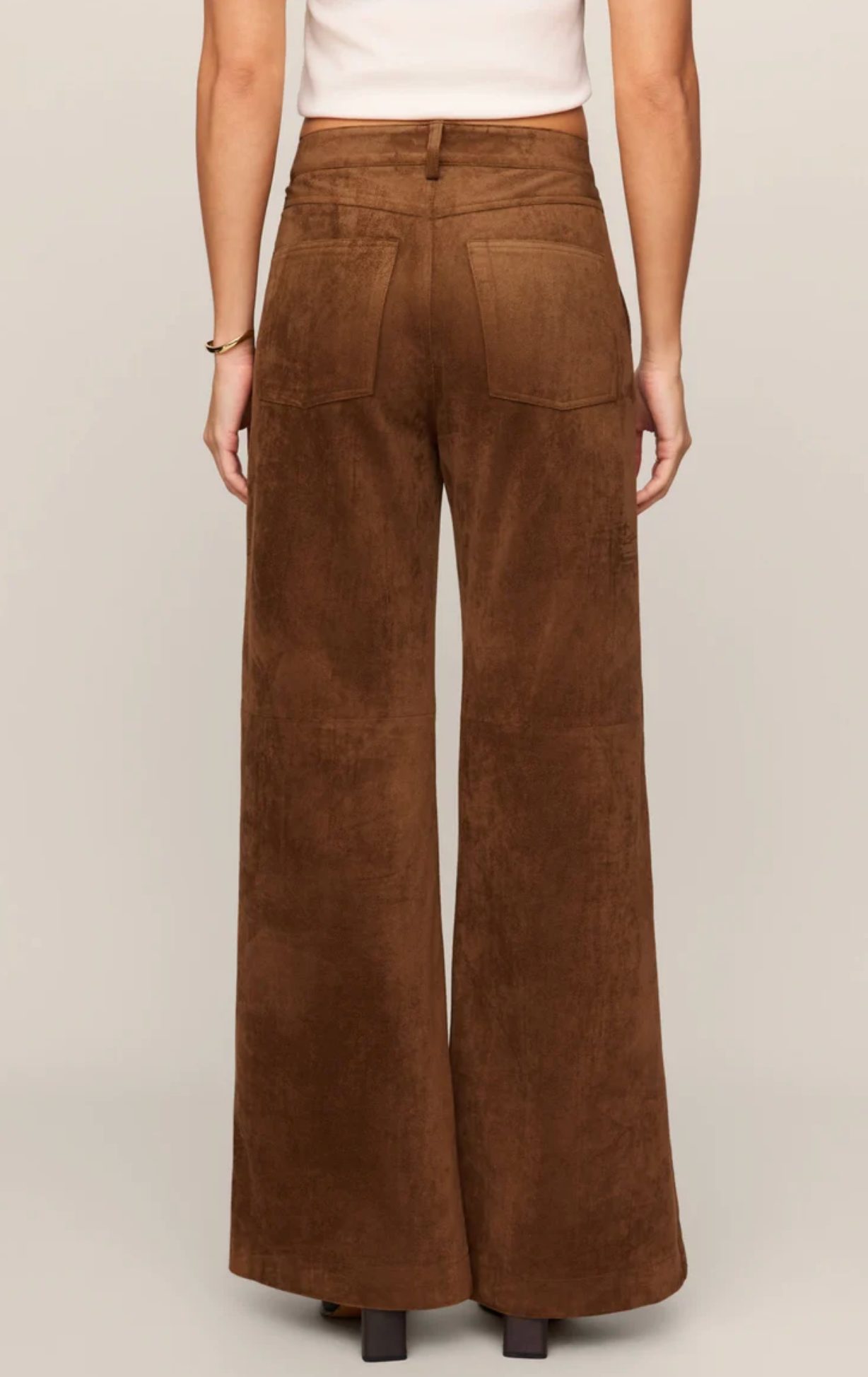 CECILE FAUX SUEDE WIDE LEG PANT