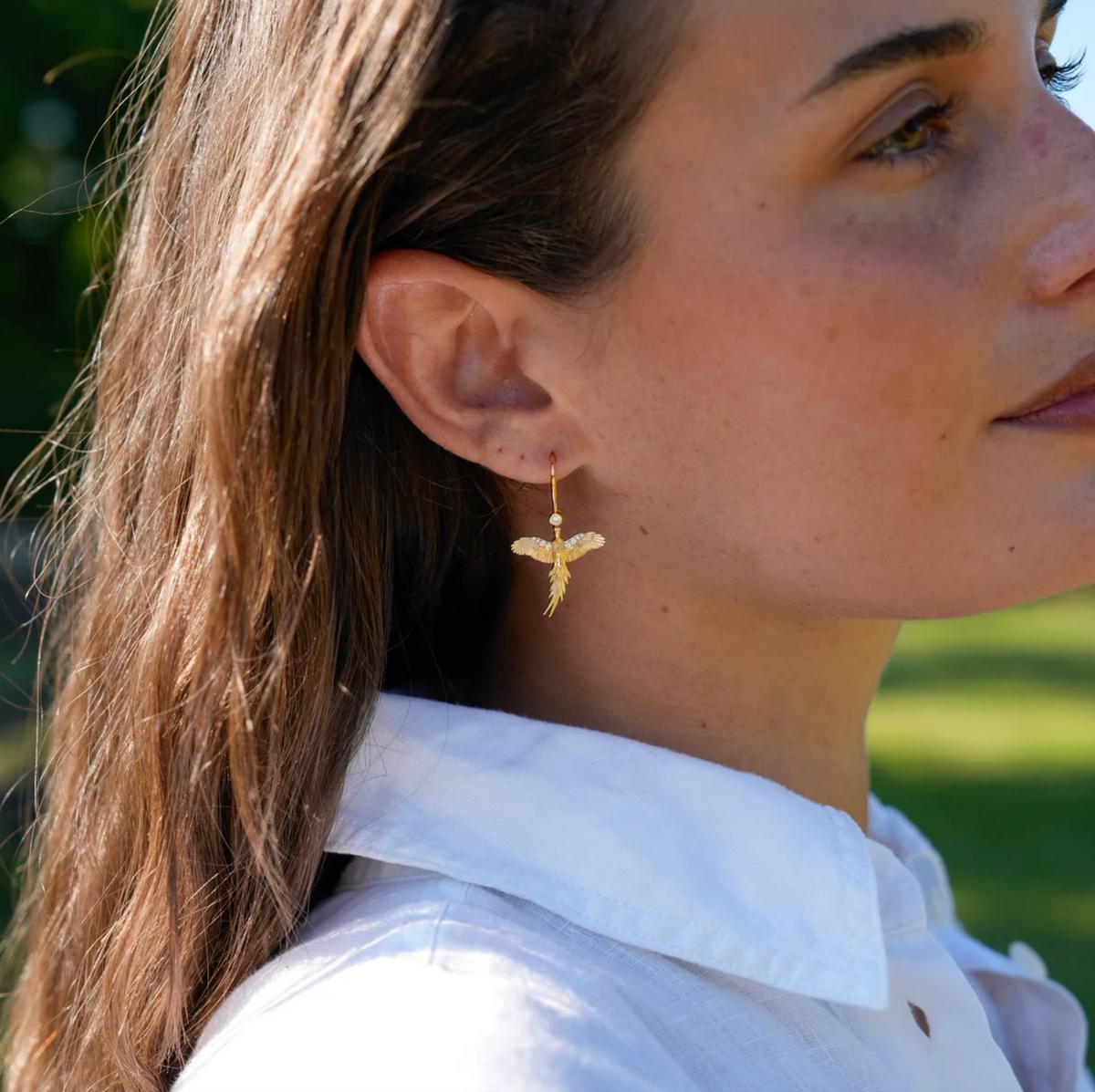 PHEASANT DROP EARRINGS