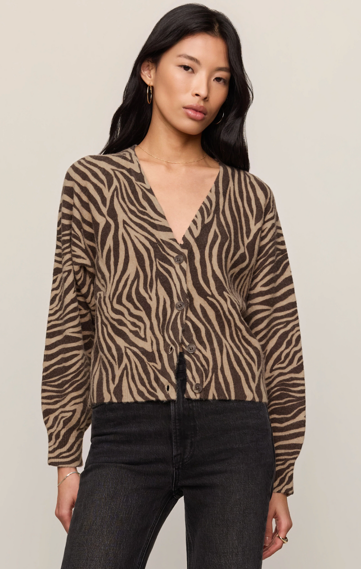 ALL THE WILD ZEBRA CARDIGAN