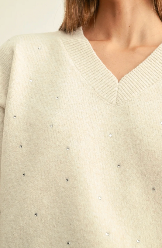 ANGIE EMBELLISHED LONG SLEEVED PULLOVER