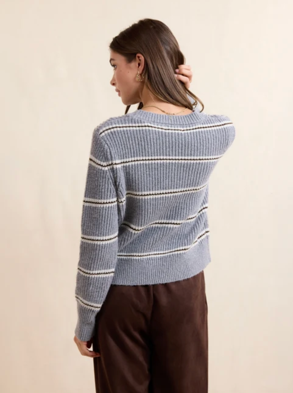 WARM CHAI STRIPE SWEATER