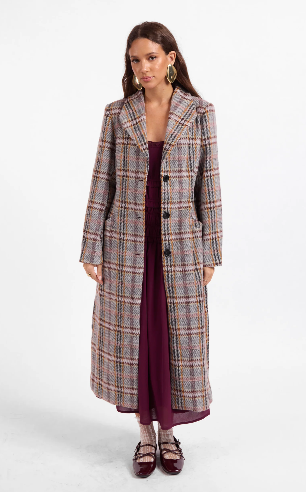 FLOWER BED PLAID COAT