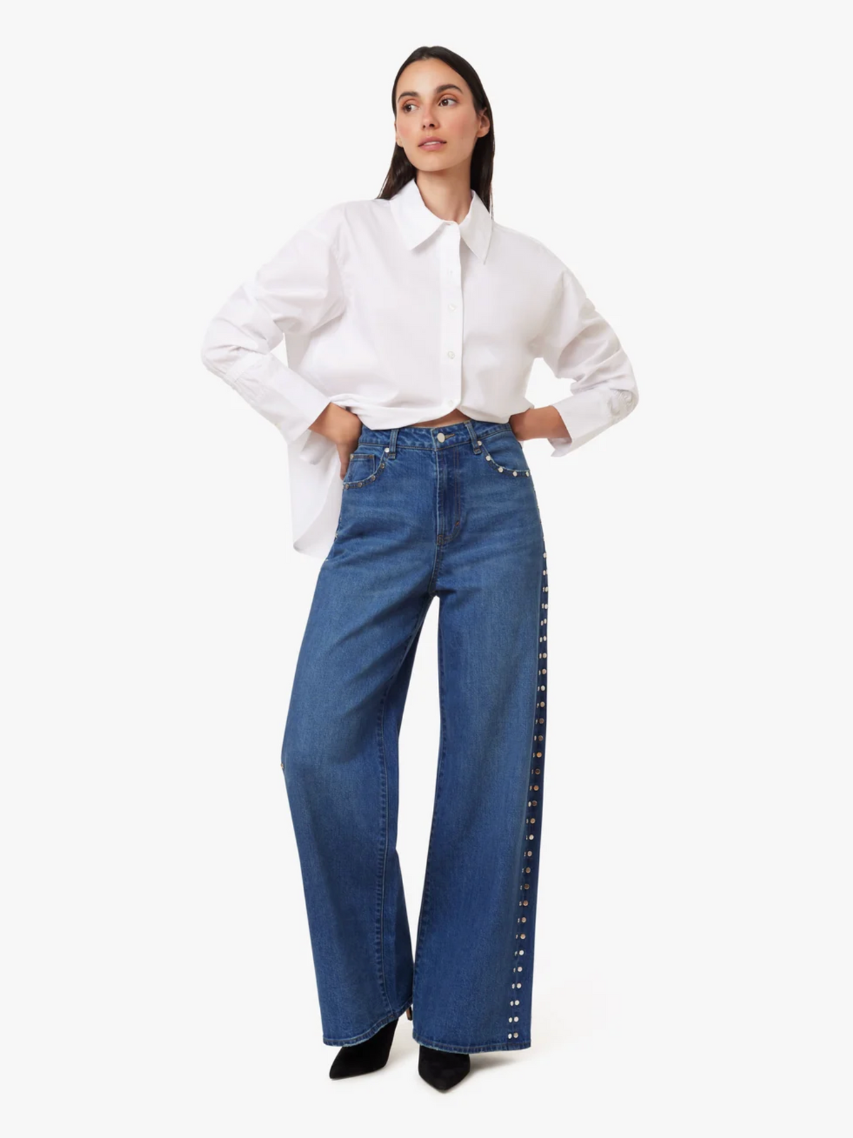 GEMMA STUDDED WIDE LEG SLOUCH