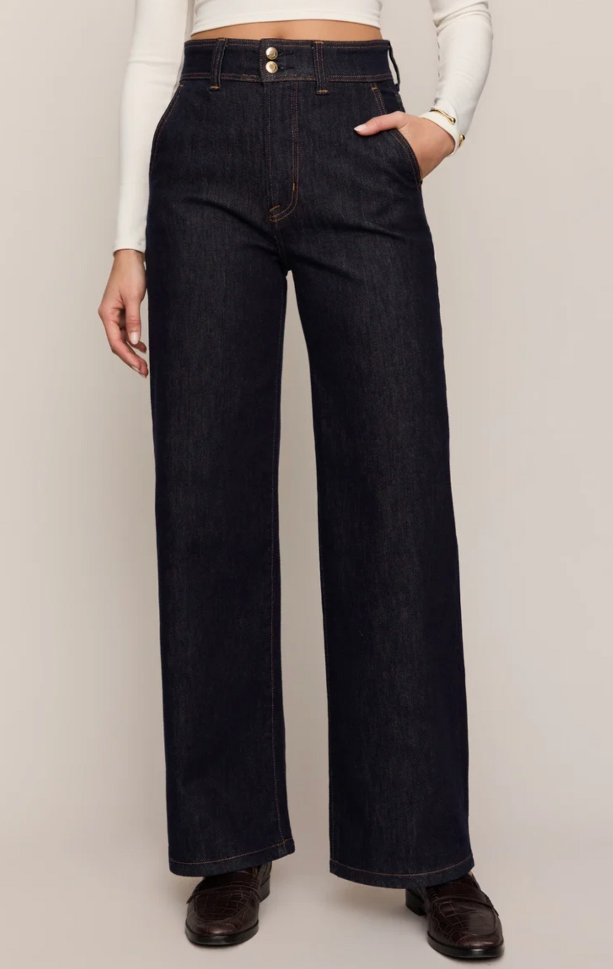 THE ATLIER HIGH RISE TROUSER DENIM