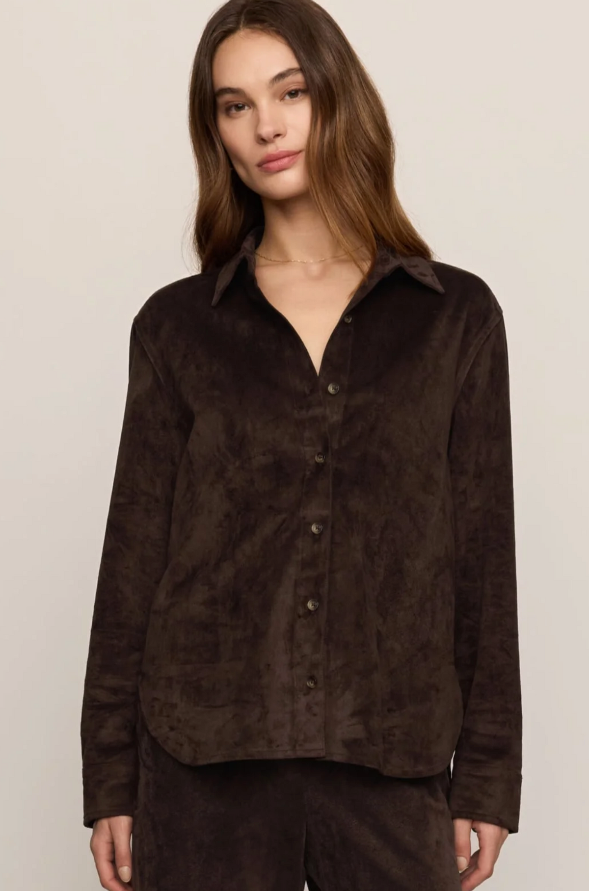 MAREN FAUX SUEDE SHIRT