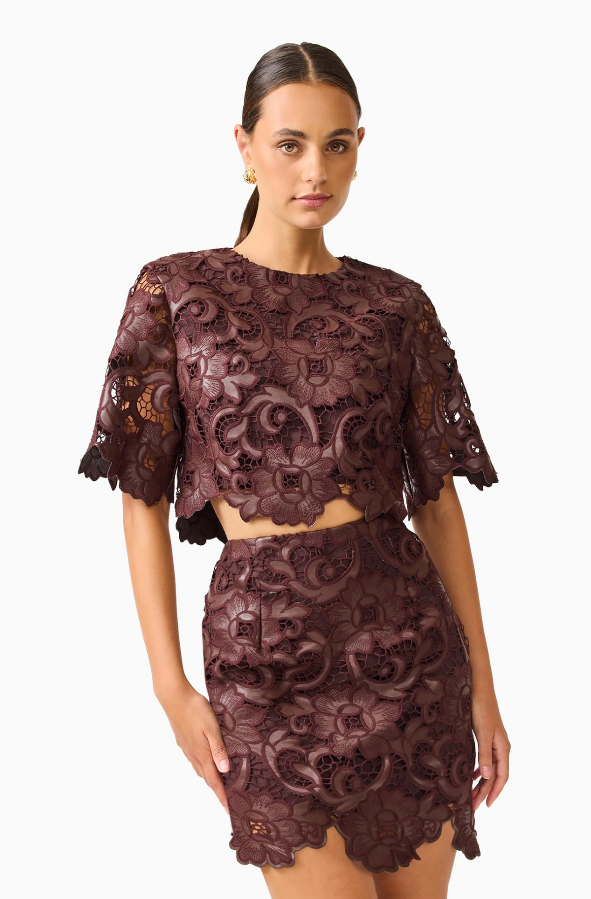 NOVELLE TOP AND MINI SKIRT SET