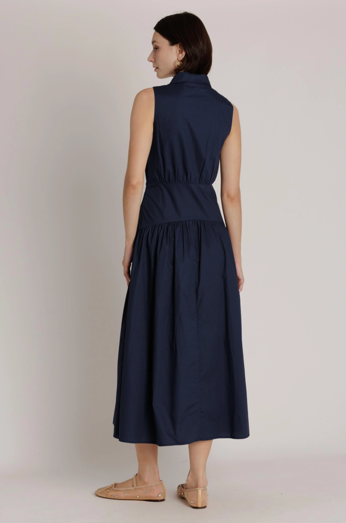 CURVED YOKE MIDI DRESS