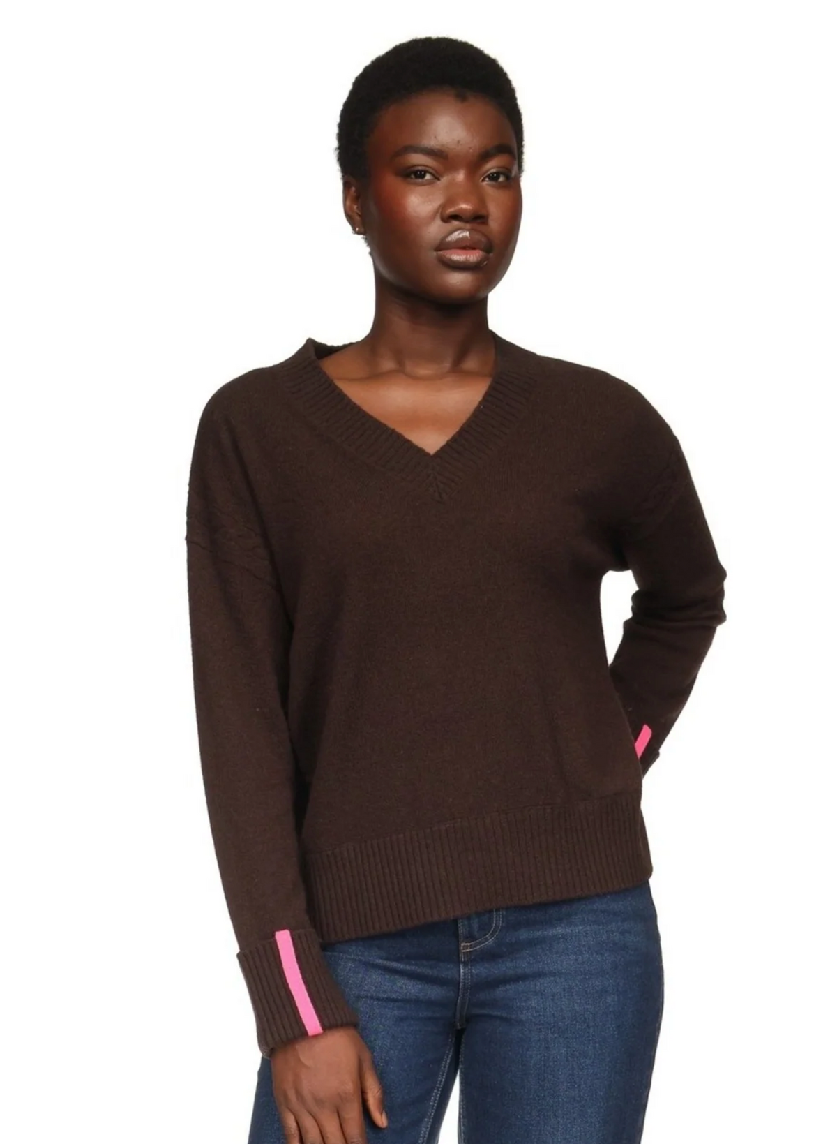 TURN BACK CUFFS V NECK