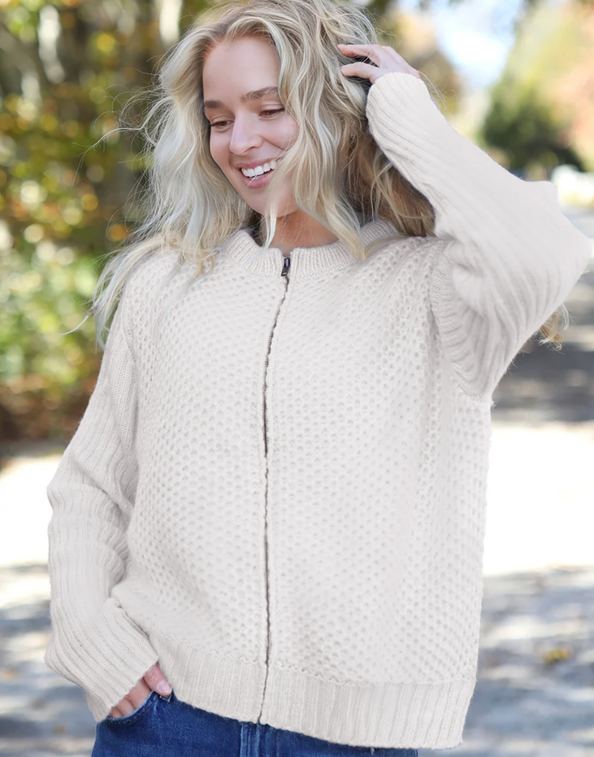 SHEPHERD CHUNKY ZIP UP CARDI