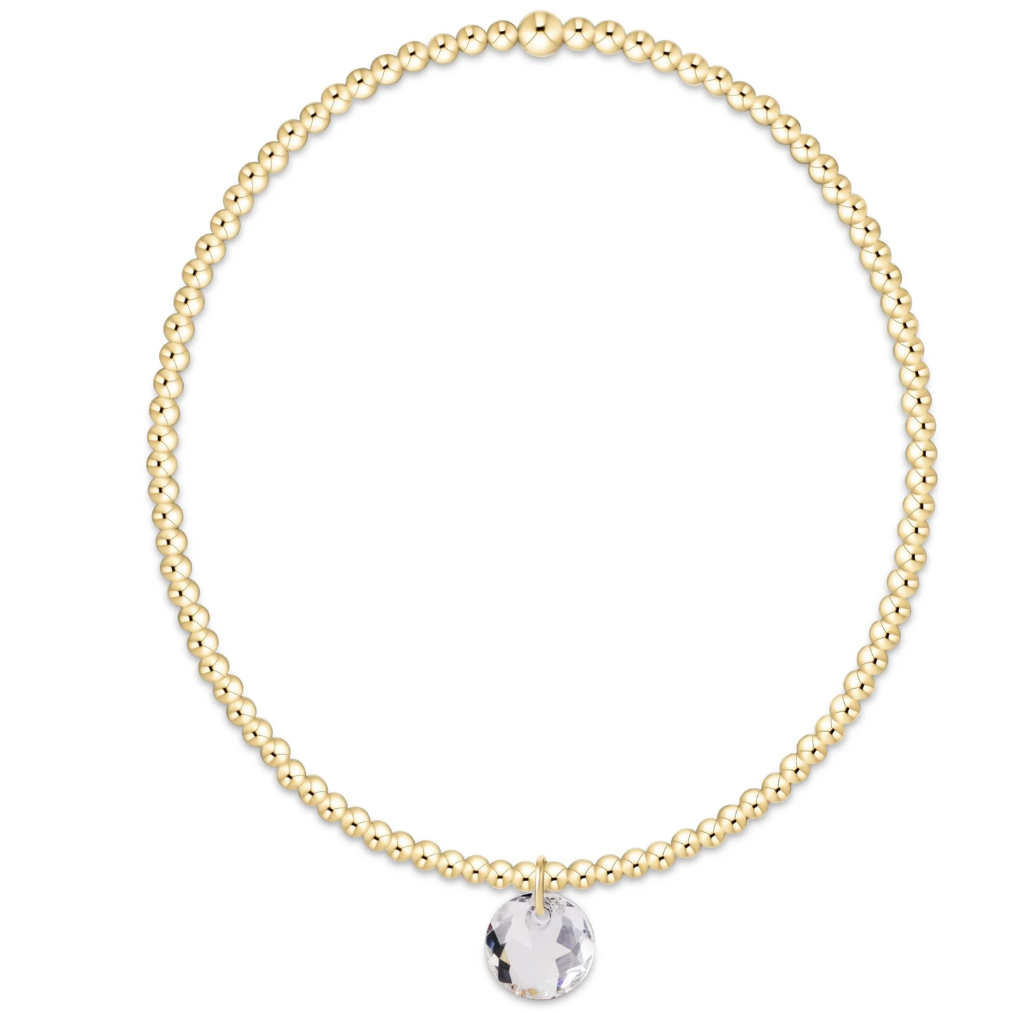 CLASSIC GOLD 2MM BRACELET - REFLECTION SMALL CHARM