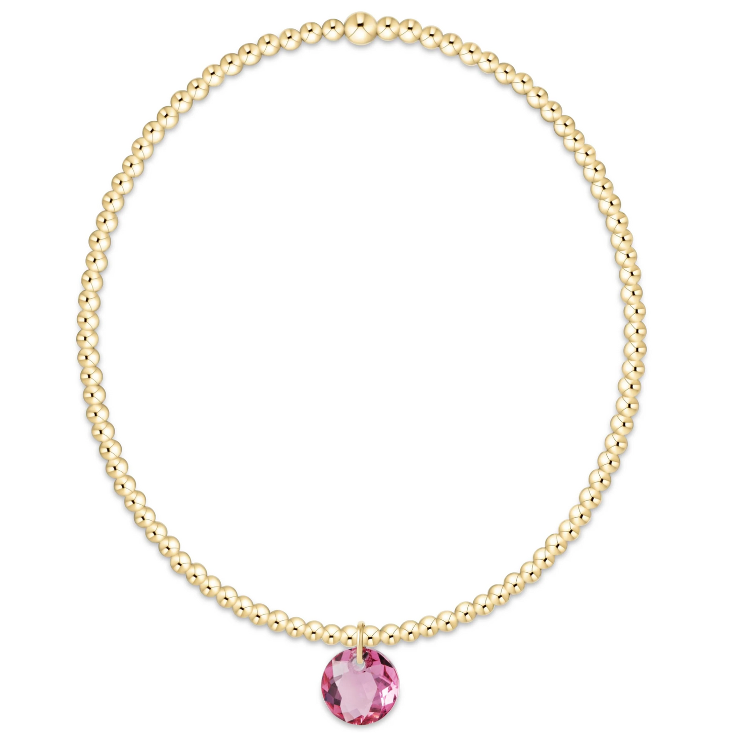 CLASSIC GOLD 2MM BRACELET - REFLECTION SMALL CHARM