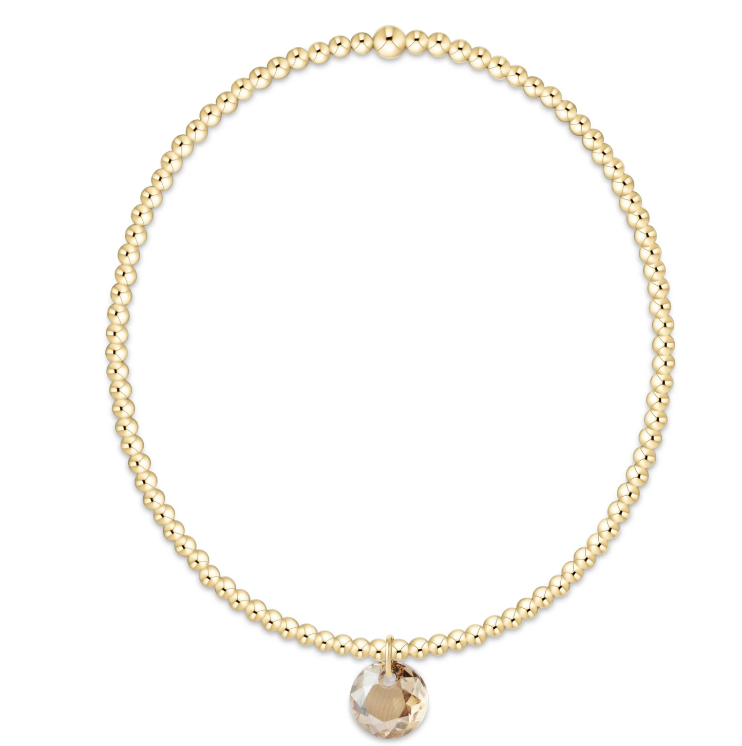 CLASSIC GOLD 2MM BRACELET - REFLECTION SMALL CHARM