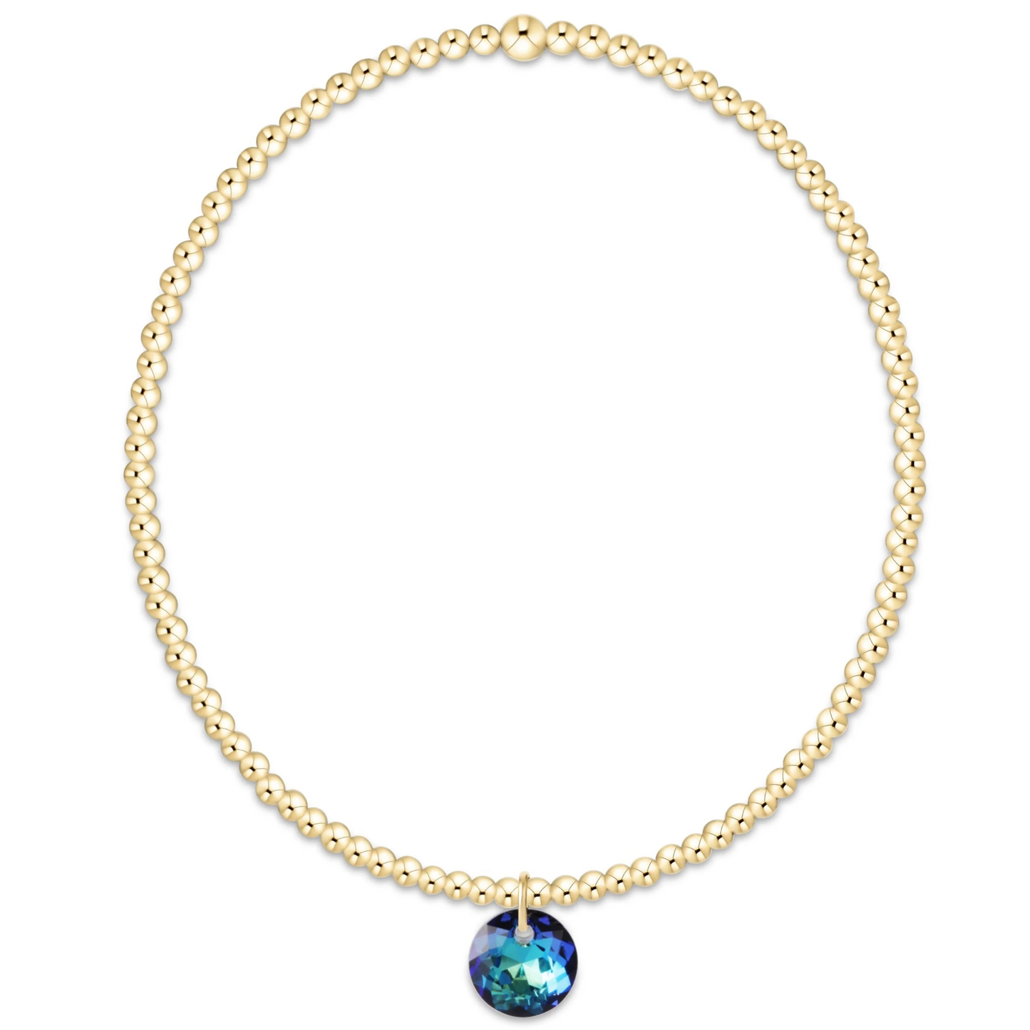 CLASSIC GOLD 2MM BRACELET - REFLECTION SMALL CHARM