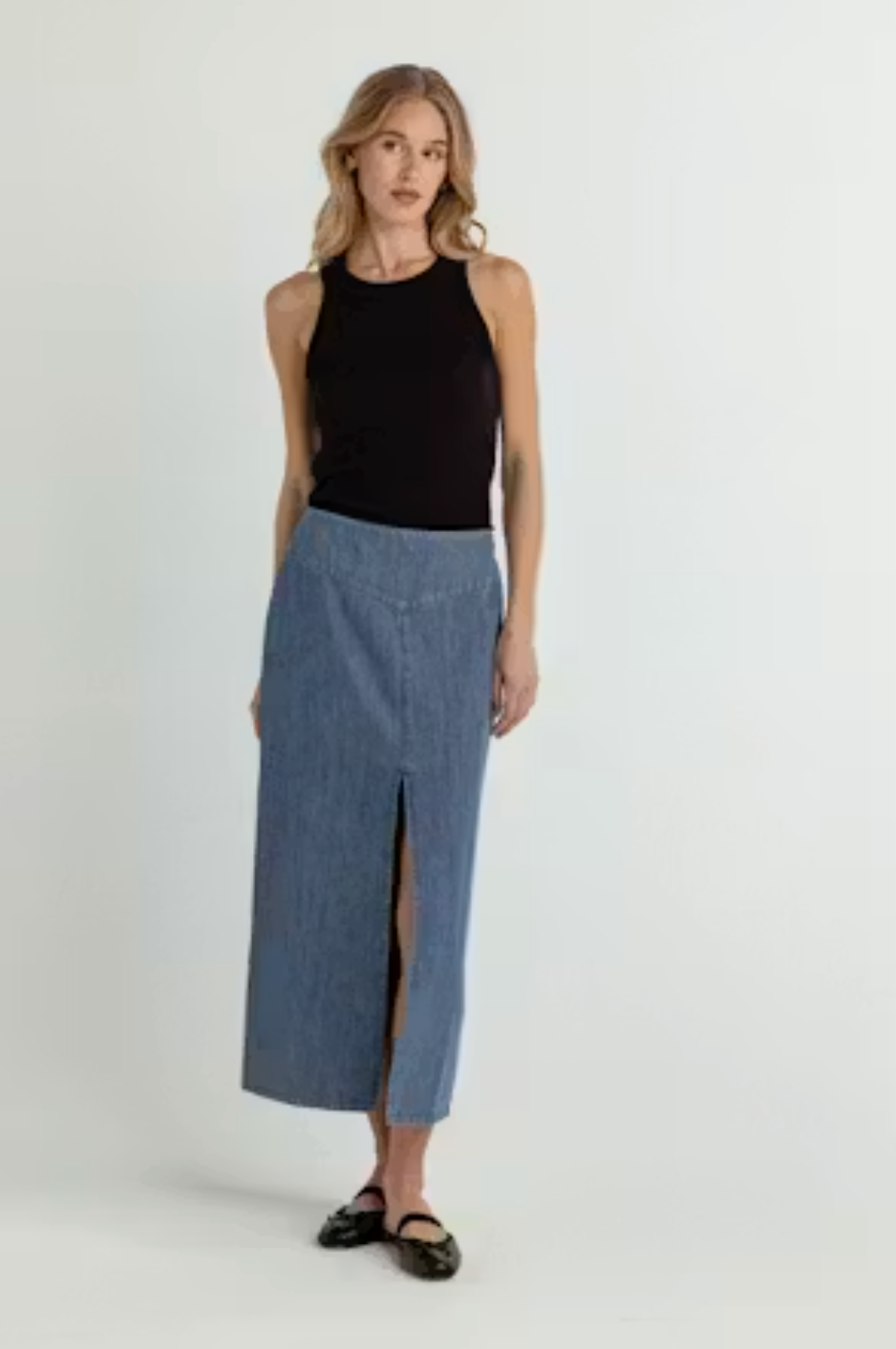 DENIM BAKER SKIRT