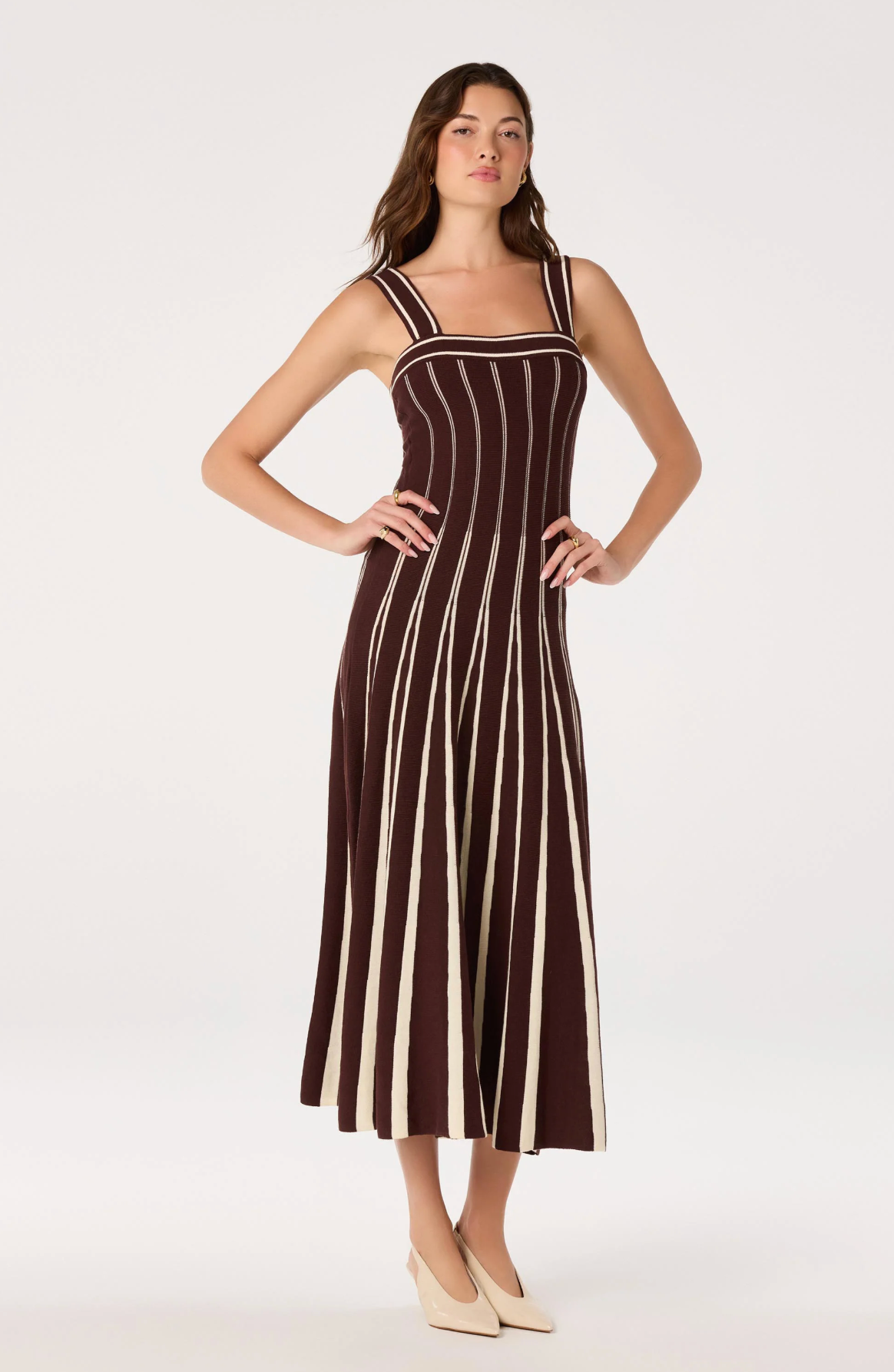 MARLEN STRIPED KNIT MAXI DRESS