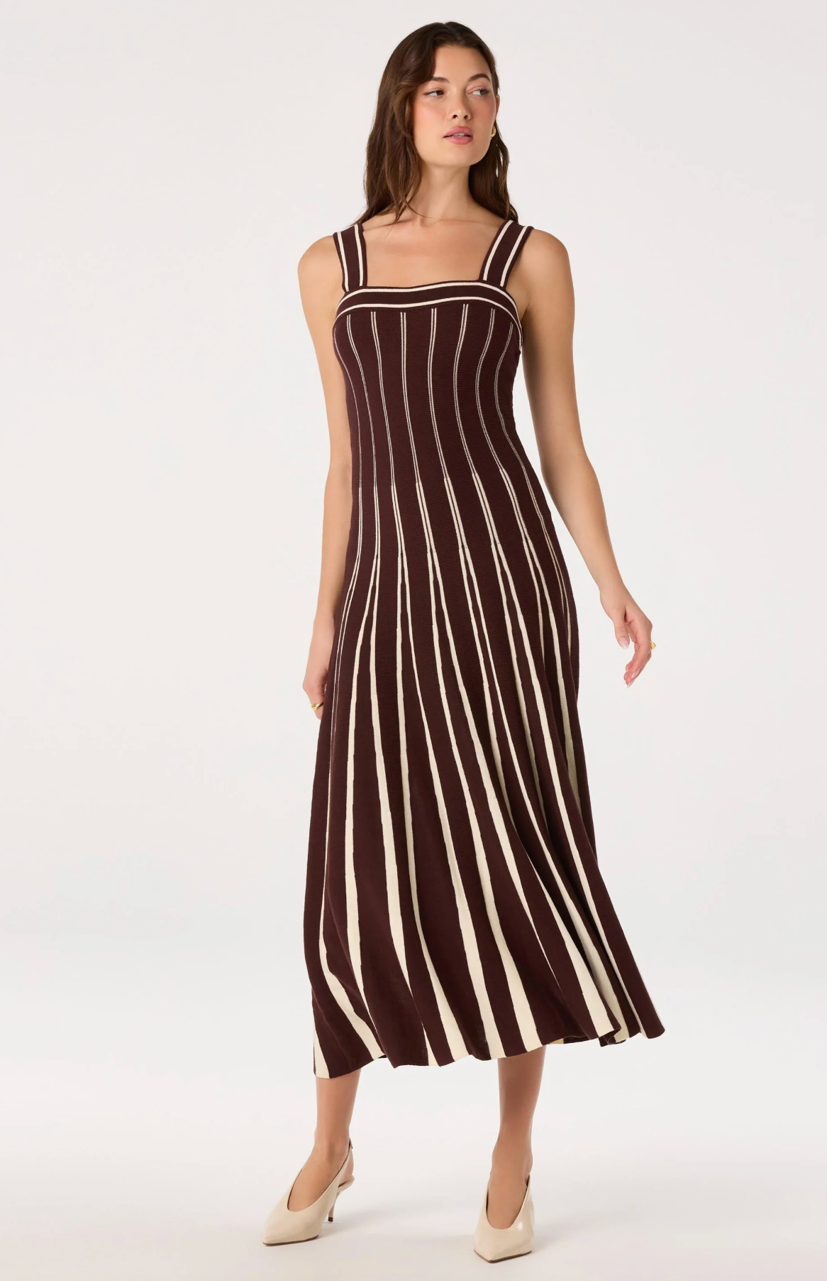 MARLEN STRIPED KNIT MAXI DRESS