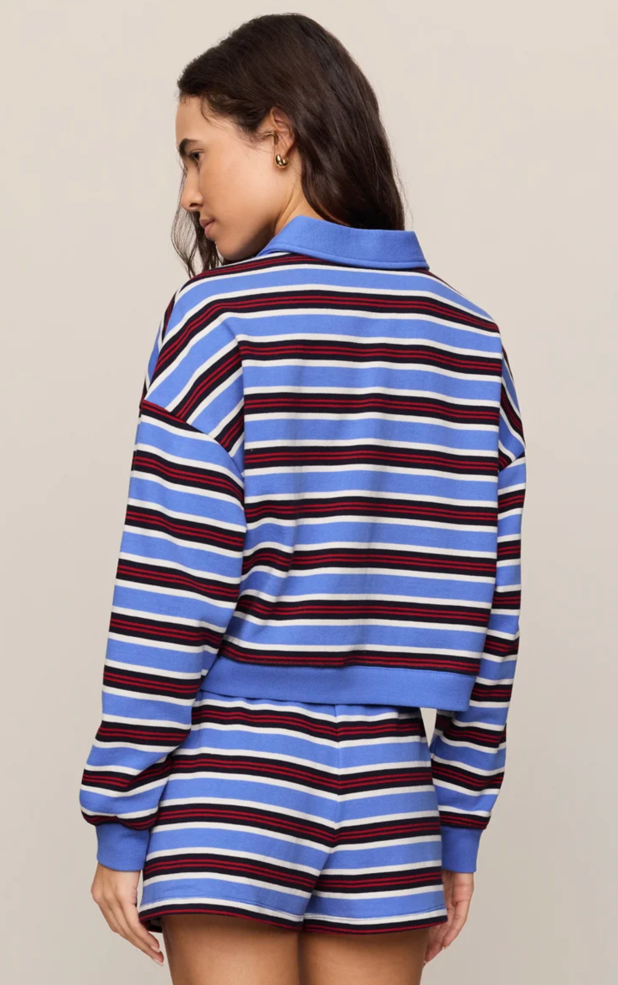 LOW KEY STRIPE FLEECE HENLEY