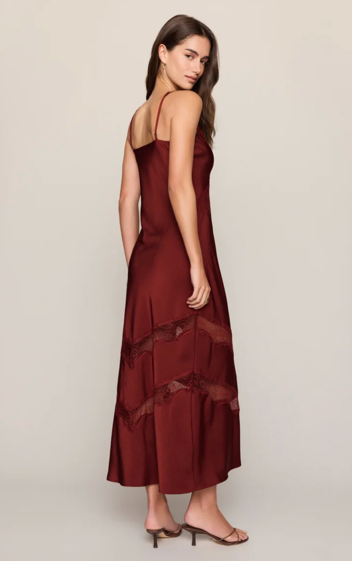 BRUNA LACE INSET MIDI DRESS