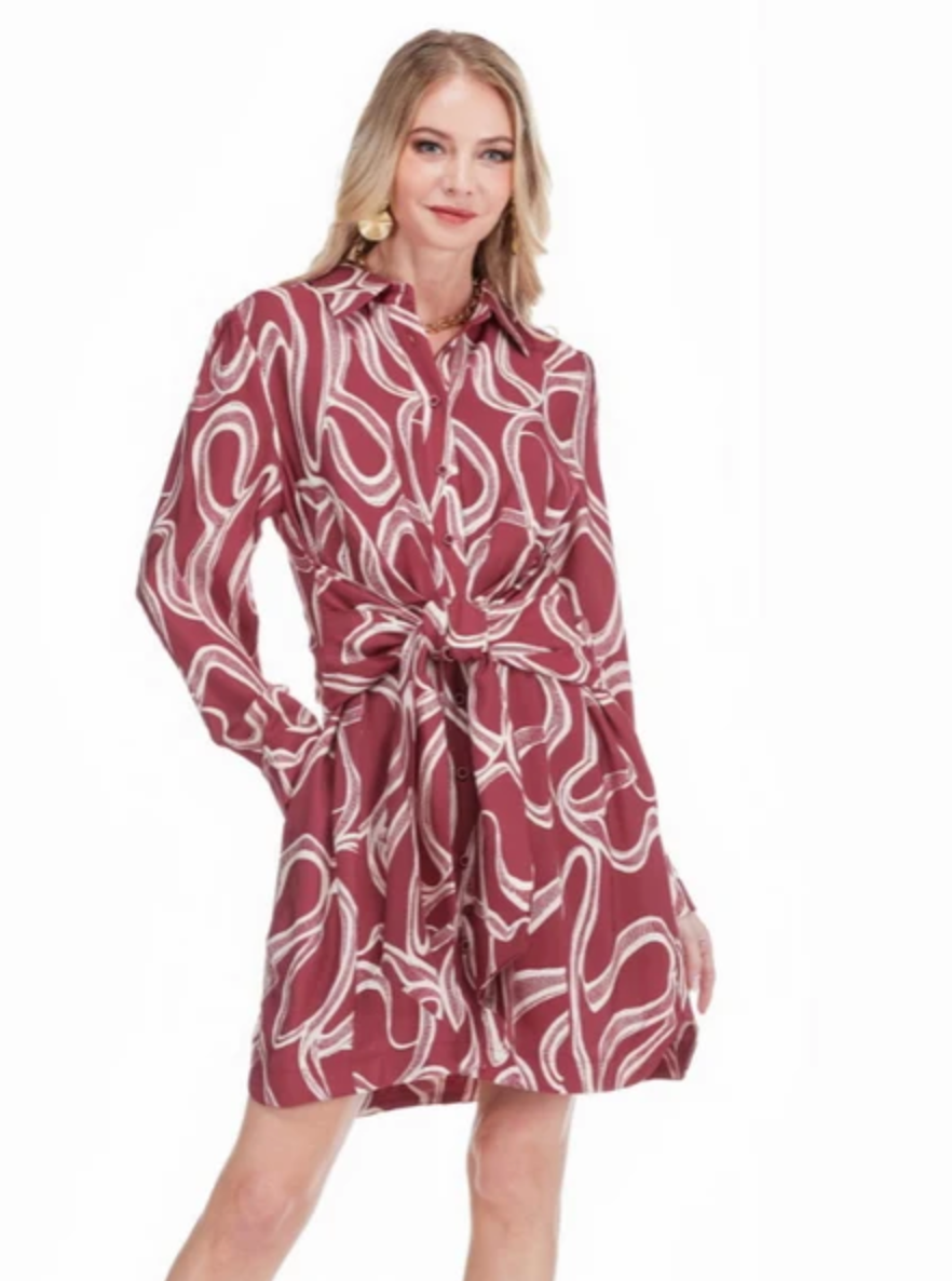 FRONT-TIE SHIRT DRESS