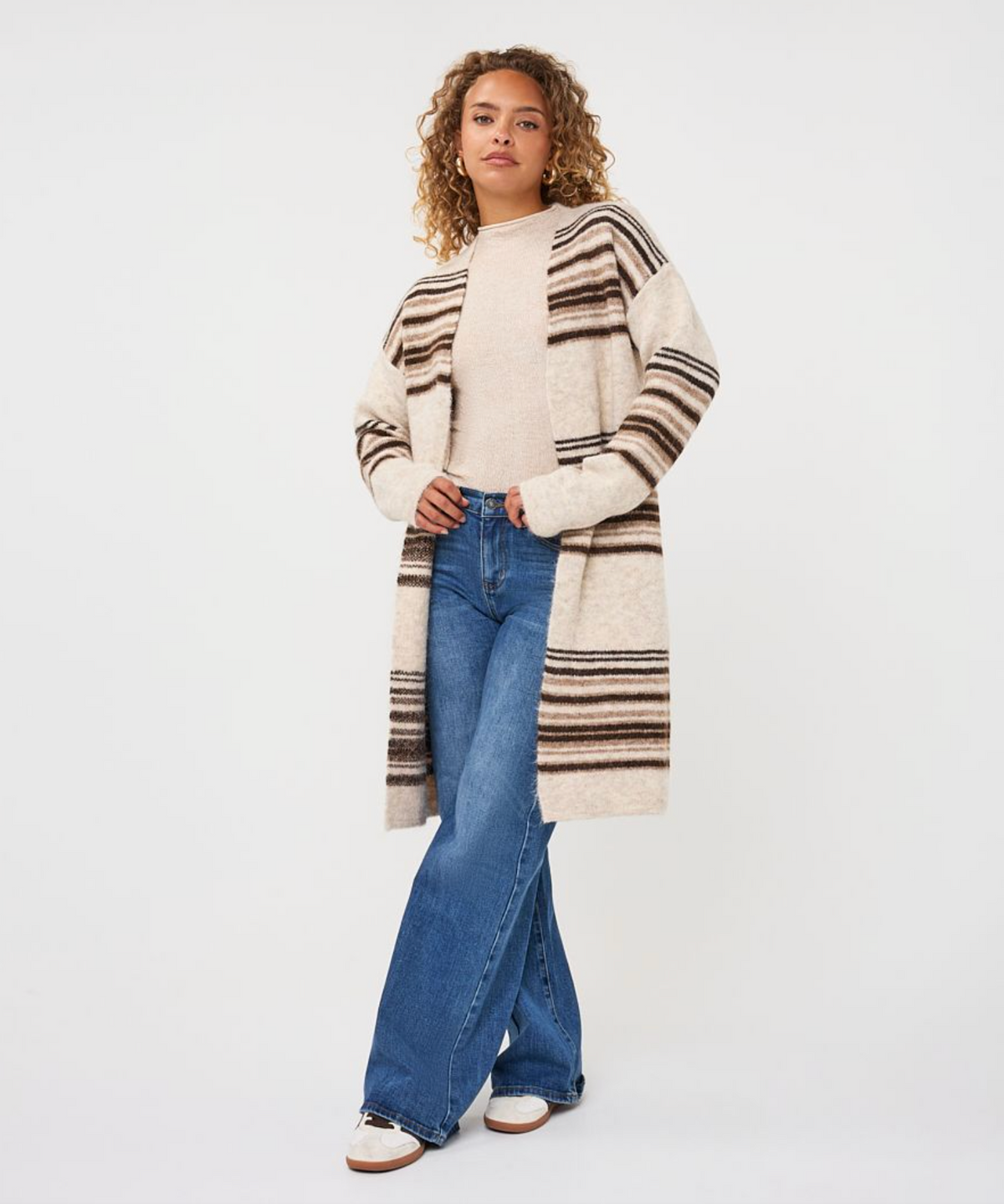 HORIZONTAL STRIPE CARDIGAN