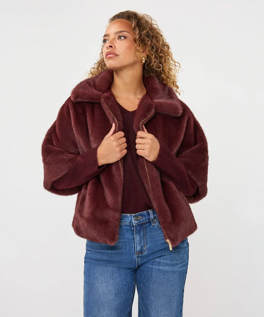 FAKE FUR PONCHO COAT