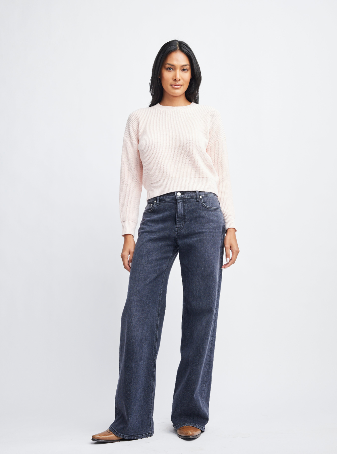 SIOBHAN CREW L/S CROP SWEATER