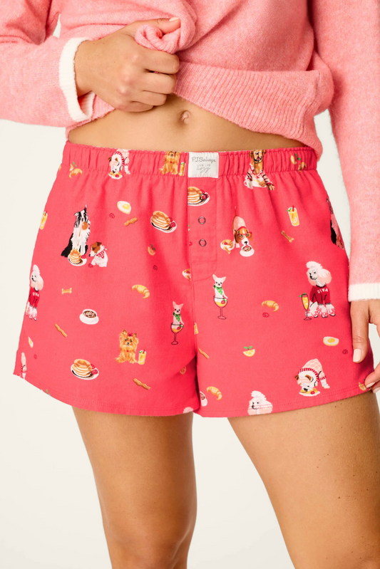 DOGS WHO BRUNCH FLANNEL SHORTS