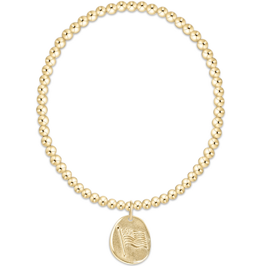 CLASSIC GOLD 3MM BRACELET W CHARM