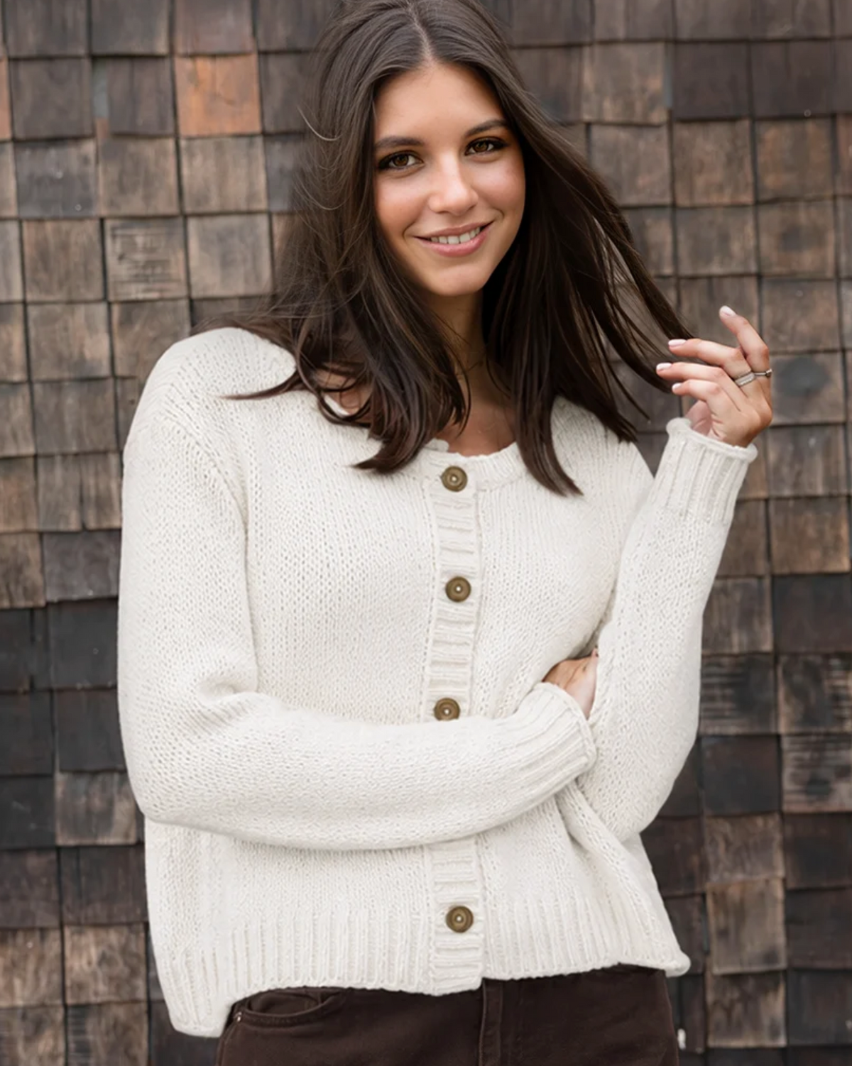 JANE BUTTON CHUNKY CARDIGAN