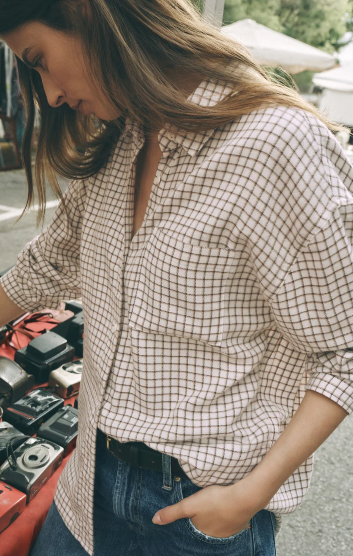 RIVER PLAID BUTTON UP