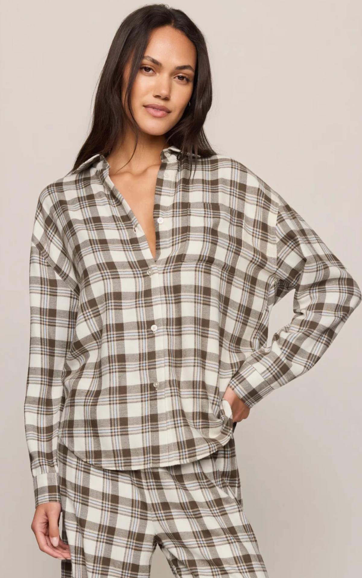 RIVER PLAID BUTTON UP
