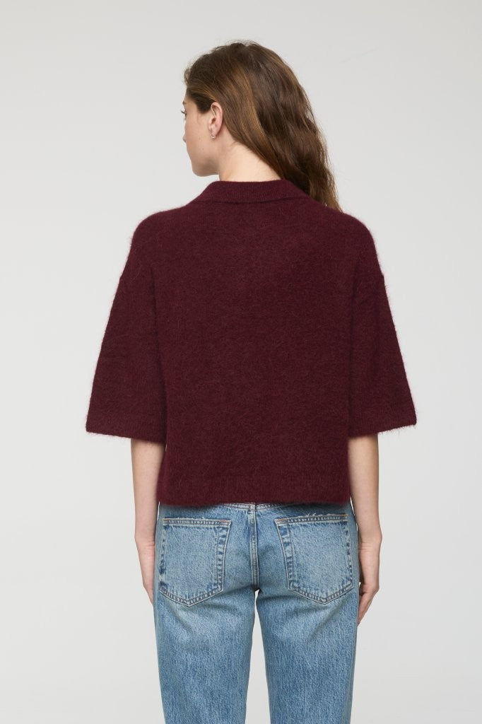 NADYA ALPACA BLEND BOXY POLO SWEATER