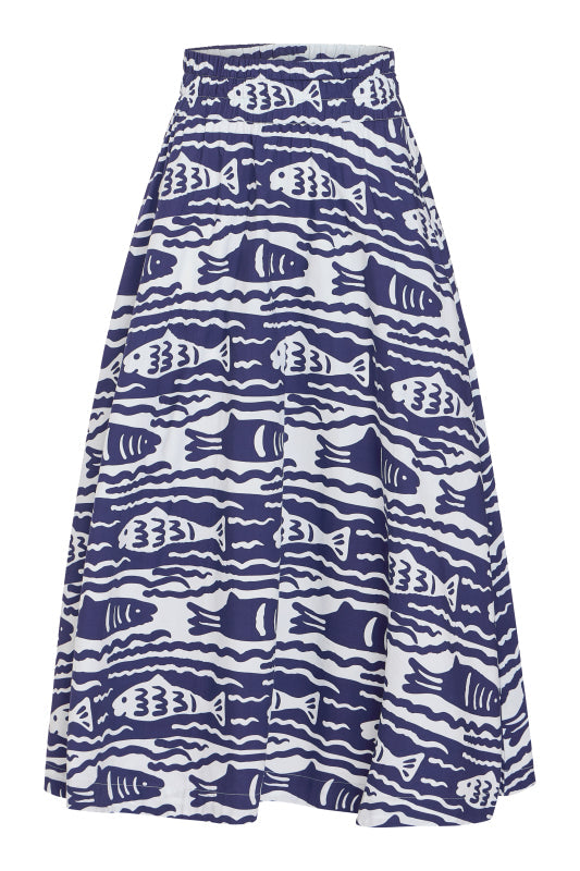 Pavilion Skirt, Fish Print