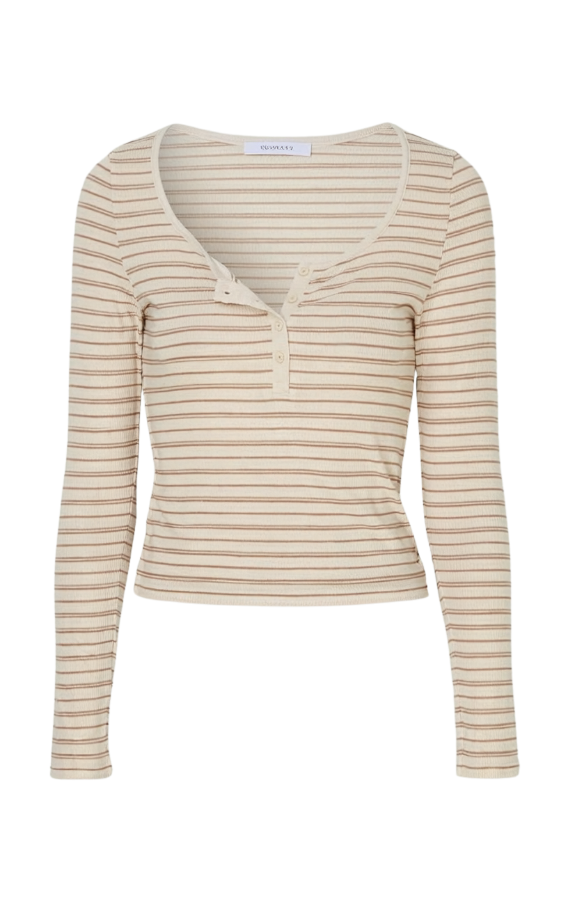 ANDIE STRIPED HENLEY TOP