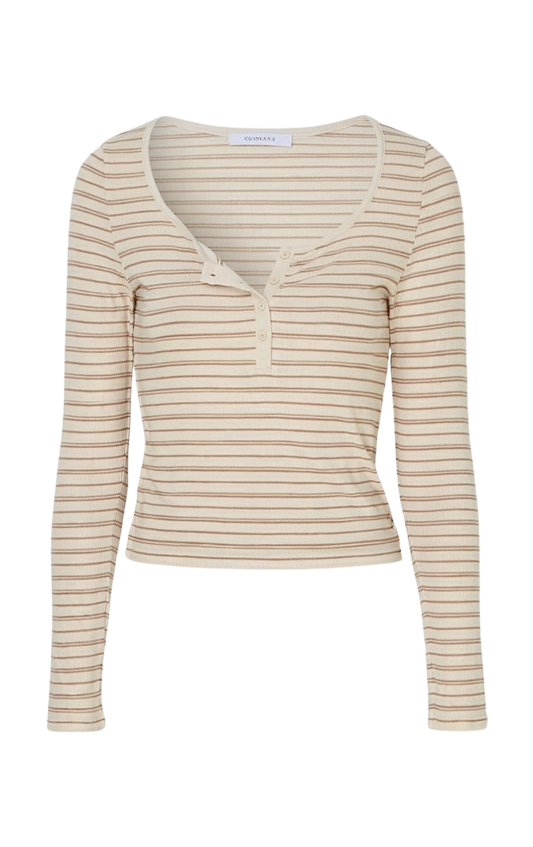 ANDIE STRIPED HENLEY TOP