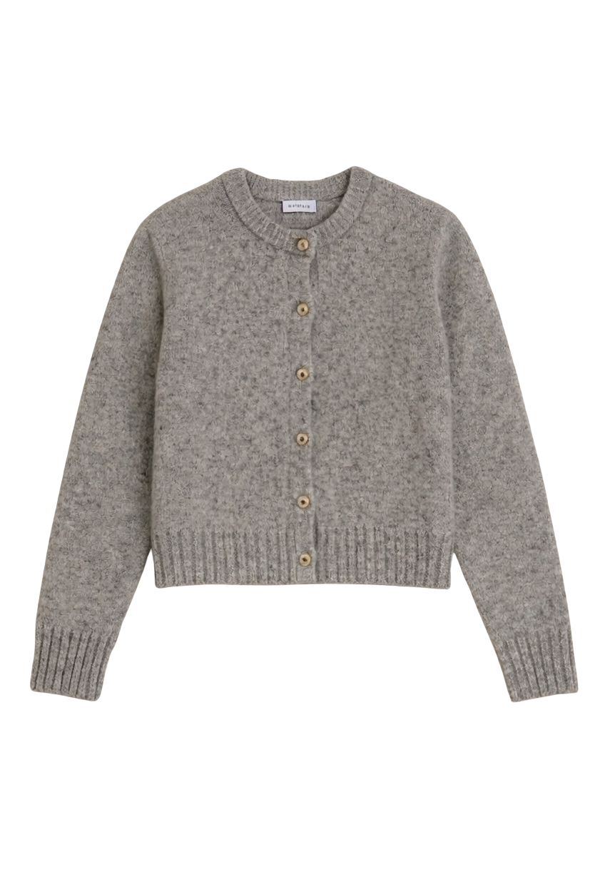 JAMES FUZZY BUTTON CREW CARDI