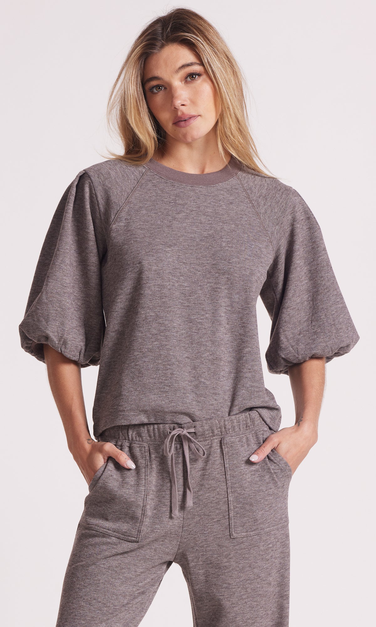 BUBBLE SLV CREWNECK PULLOVER