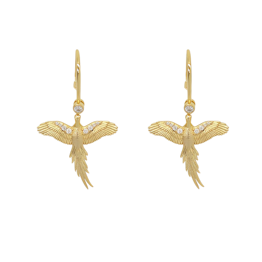 PHEASANT DROP EARRINGS